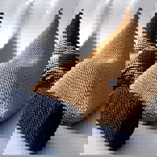 Knitted bean bag MUSTARD - Zuri House