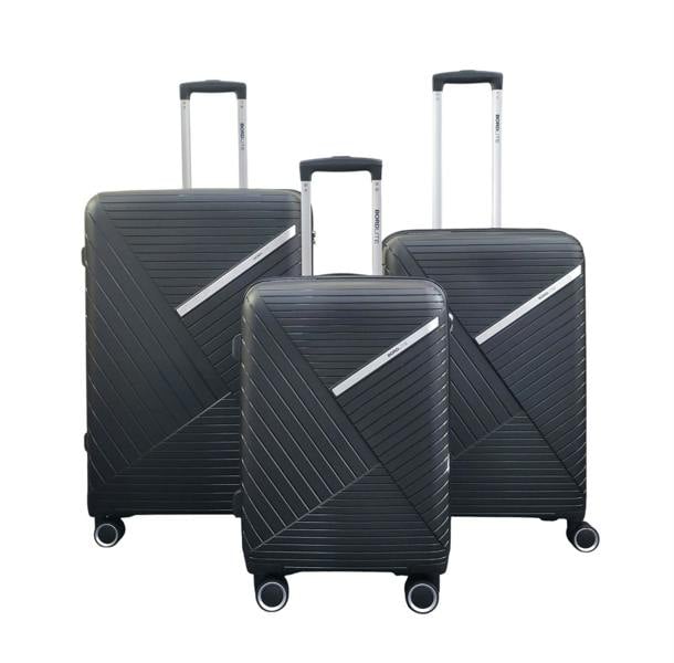 Infinity Luggage Robust PP Hard Shell 8 Wheels Luggage Travel Holiday Cabin Suitcase Set