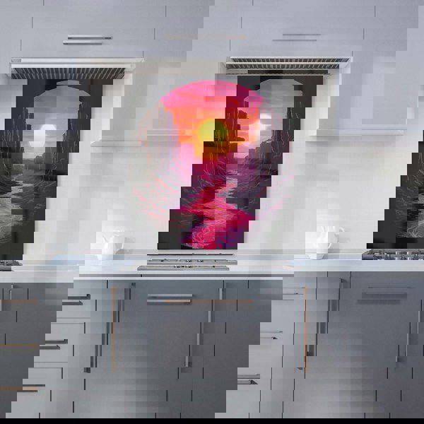 Warren Reed - Designer Synthwave Canyon Sunset Kitchen Splashback