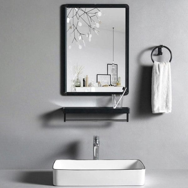 630x480mm Bathroom Mirror Black Framed Decorative Mirror Bathroom Mirrors Living and Home