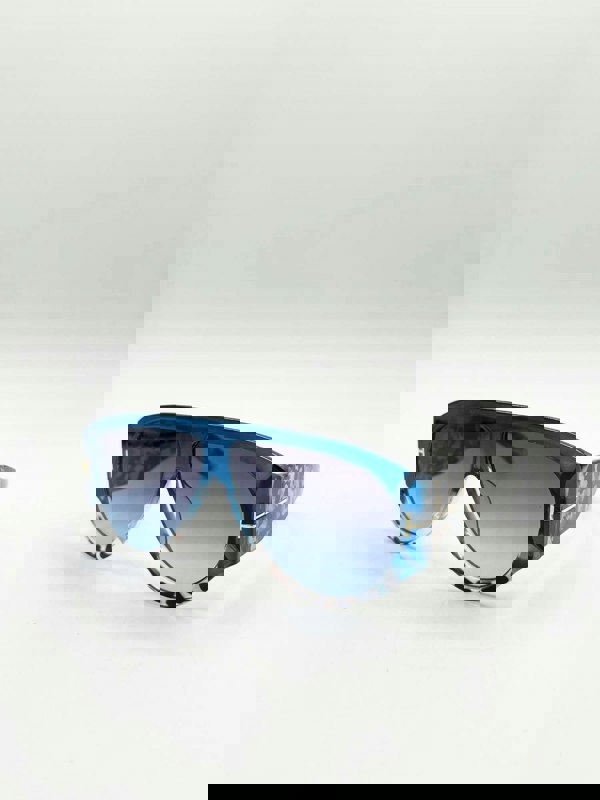 SVNX Oversized Rounded Sunglasses Blue Black