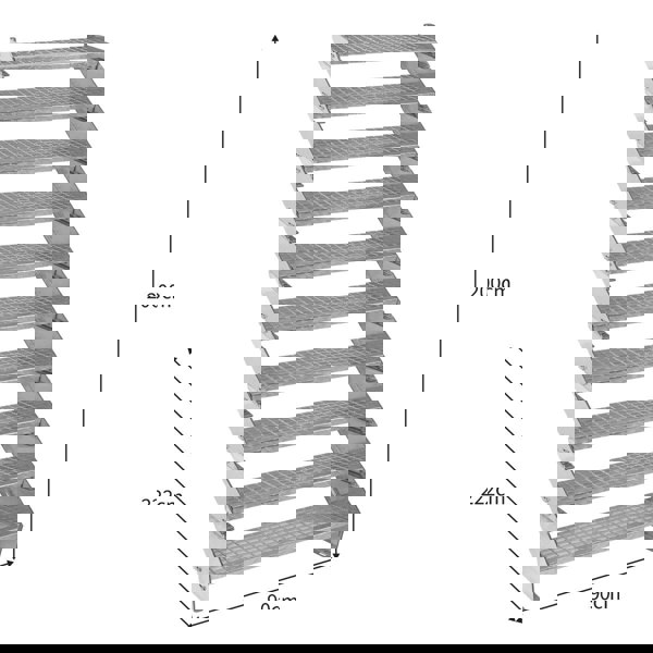 Monstershop Adjustable 10 Section Galvanised Staircase - 900mm Wide