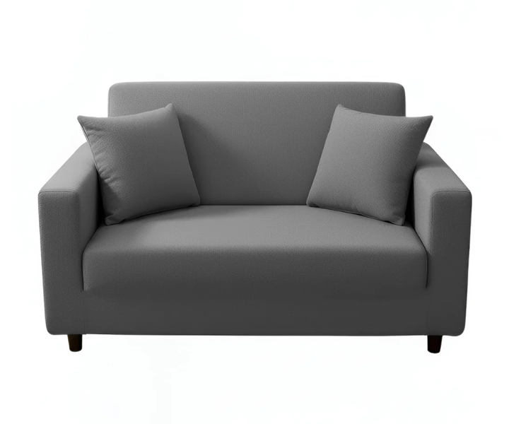 Anyseat 2 Seater Sofa Cover Plain Grey Style and Protection For Living Room Sofa Chair Elastic Stretchable Slipcover