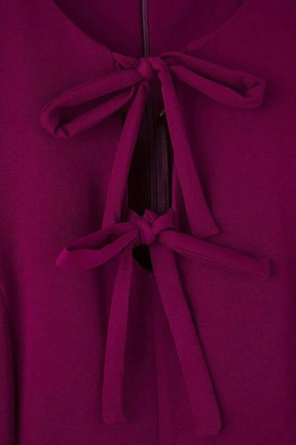 WOVCOR A-Line Mini Woven Plus Size Dress with Bow