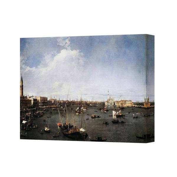 Benjamin Tate Design Harbor Scene Canvas Print With Boats Seascape Wall Art