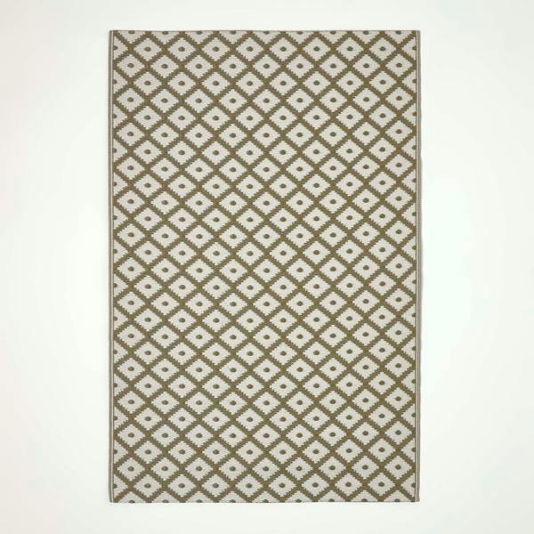 HOMESCAPES Outdoor Rug Luxury Waterproof Reversible Recycled, For Garden, May Geometric