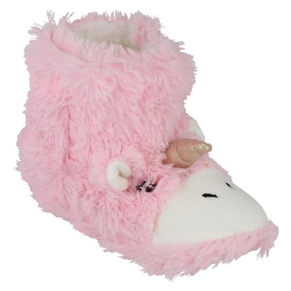 Spot On Childrens Pink Unicorn Bootee Slippers - X2111