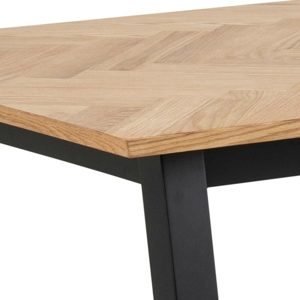 Furniture To Go Brighton Dining Table in Oak with Herringbone Effect 180x95cm