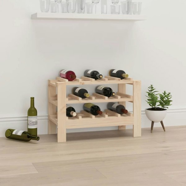 Berkfield Wine Rack 61.5x30x42 cm Solid Wood Pine