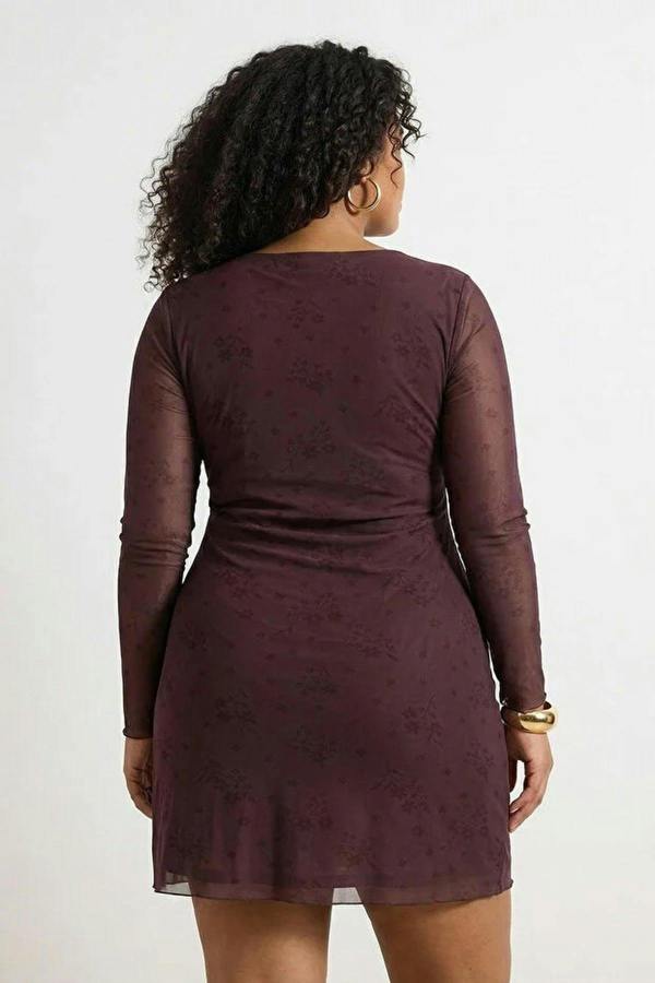 WOVCOR A-Line Mini Knitted Plus Size Dress