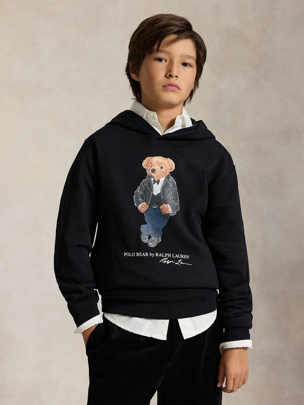 Ralph Lauren Kids Ralph Lauren Boys Polo Bear Hoodie in Black