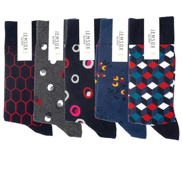 Jemsox The National Treasure: Luxury Organic Cotton Men’s Socks (5 Pack) | One Size UK 7-11