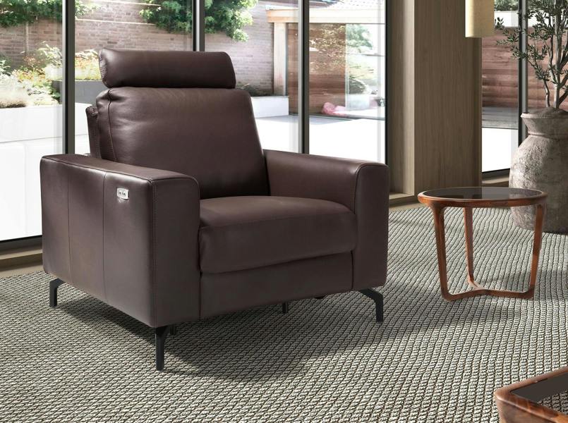 Angel Cerdá Chocolate brown leather recliner armchair 5240