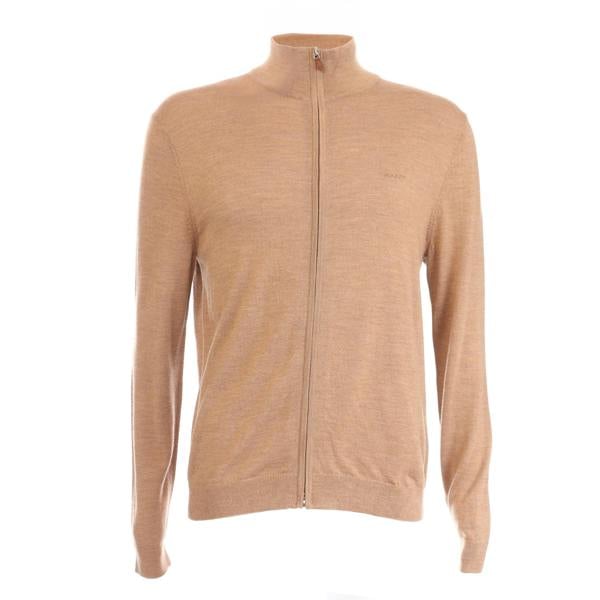 Gant Mens Extrafine Merino Wool Full Zip Cardigan - Sand - 