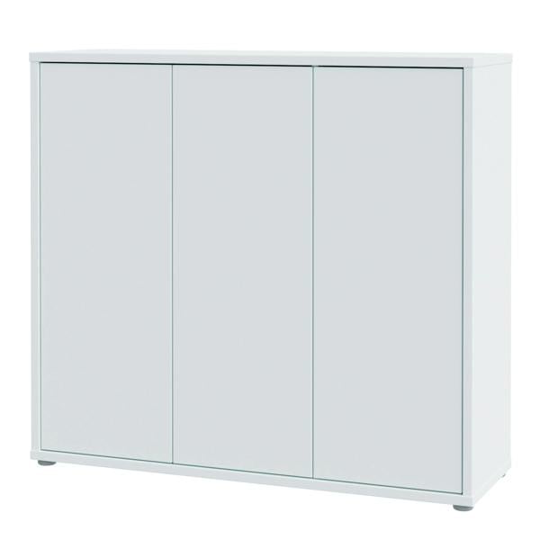 Furniture To Go Alice Springs Shoe Cabinet with 3 Doors Push-to-Open in Light Grey