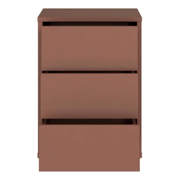 Furniture To Go Alice Springs Bedside Cabinet with 3 Drawers Push-to-Open in Terracotta