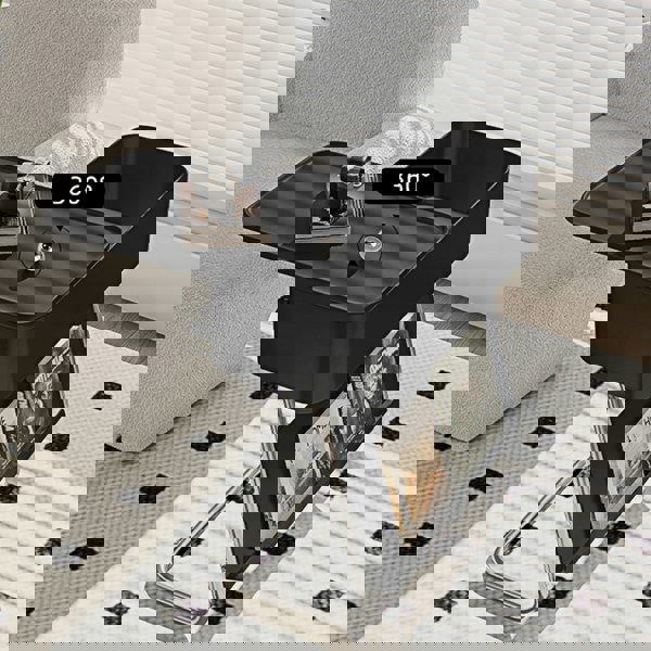 Nikolas Side Table With Storage, Black-Weilai Concept-Weilai Concept