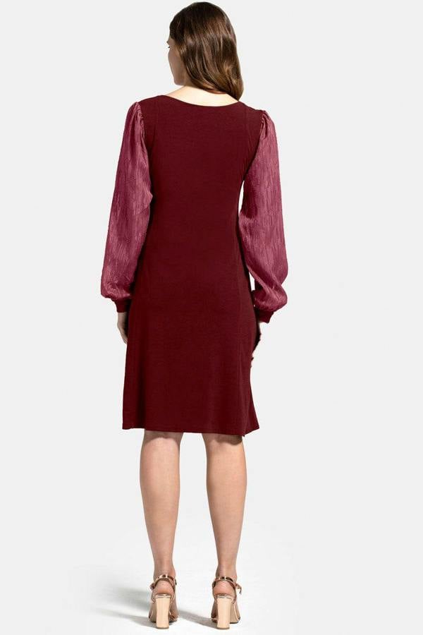 HotSquash Square Neck Jersey Dress with Chiffon