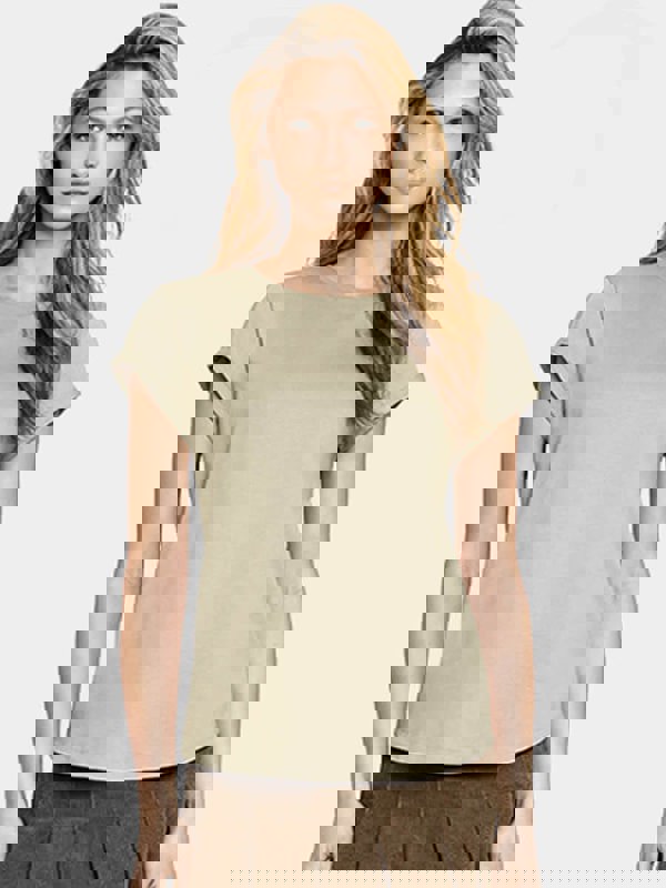 Yoga Studio Women's Organic Cotton Rolled Sleeve T-Shirt Top