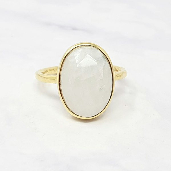 Statement Rainbow Moonstone June Birthstone Ring