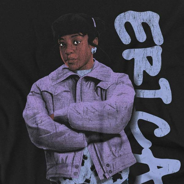 Stranger Things Unisex Adult Erica Neo Homage T-Shirt - Black - 