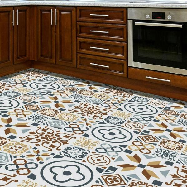 WALPLUS WFS6013 - Azulejo Tiles Melange Floor Sticker 120cm x 60 cm