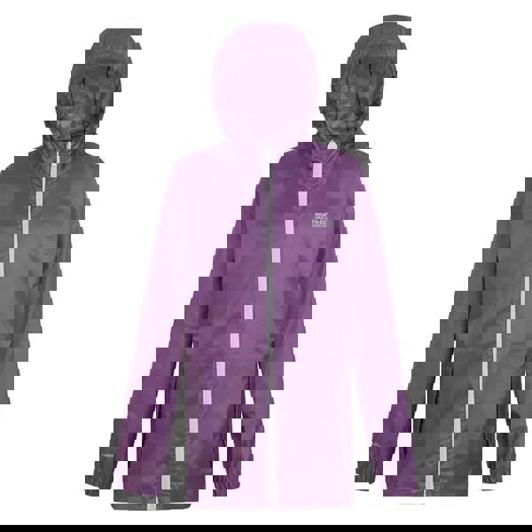 Regatta Great Outdoors Childrens/Kids Pack It Jacket III Waterproof Packaway Black - Sunset Purple - 