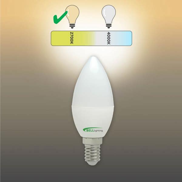 BELL Lighting E14 Edison Screw LED Candle 4.7W Energy Saving Light Bulbs