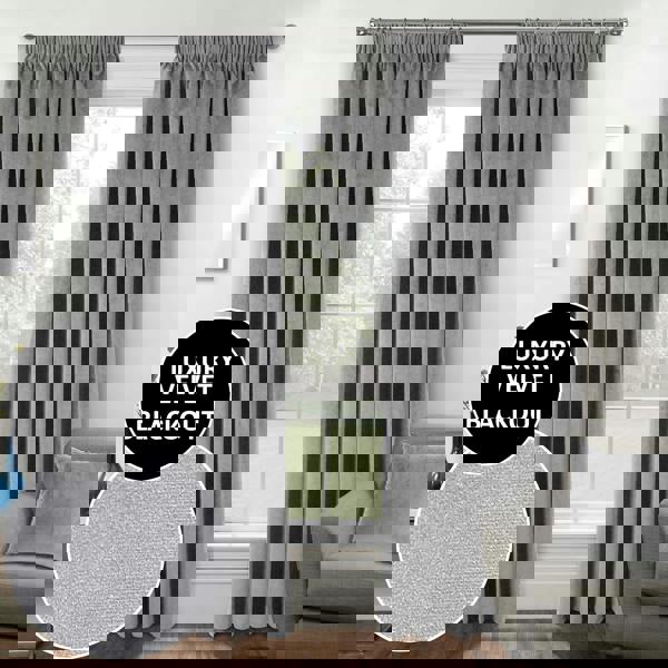 Enhanced Living Grey 100% Blackout Luxury Supersoft Velvet Thermal Tape Top Curtains for Living Room & Bedrooms