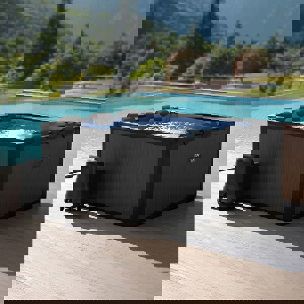 Wave Adriatic | 6 Person Square Aluminium Frame Hot Tub | Black Wood | UKCE