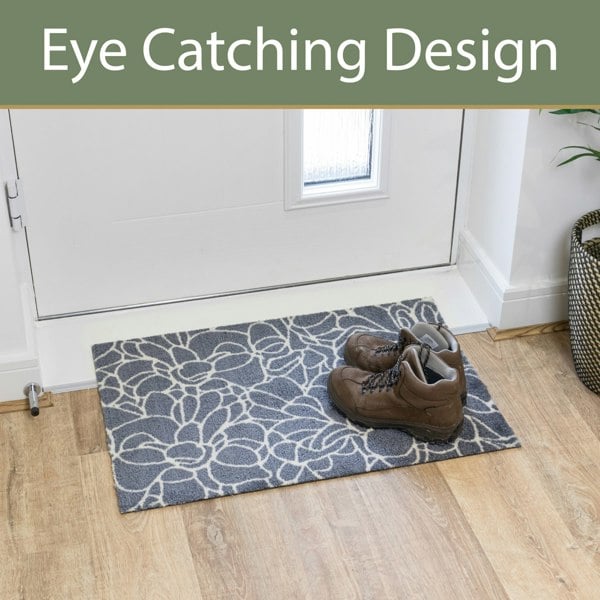 JVL Mega Mat Machine Washable Entrance Runner and Doormat Set, Floral