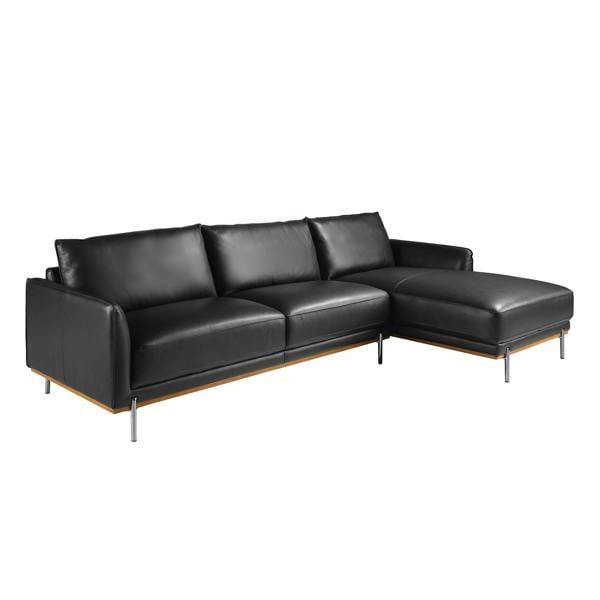 Angel Cerdá Corner sofa in black leather 6197/6198