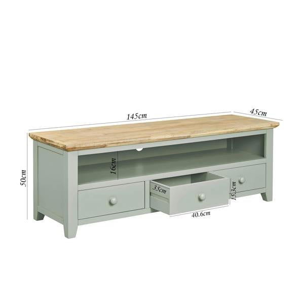 Statement Furniture Florence Large Wooden TV Stand with 3 Drawers and Shelf