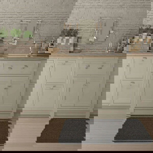 Machine Washable Designer Mats |Dark Grey Bordered |The Rugs