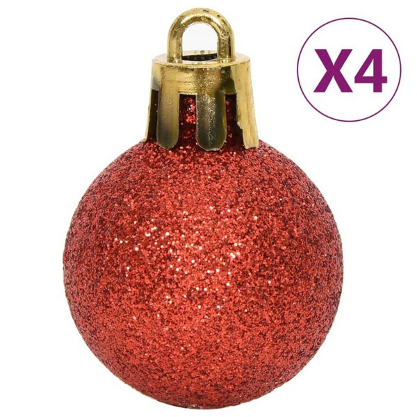 Berkfield 64 Piece Christmas Bauble Set Red and White