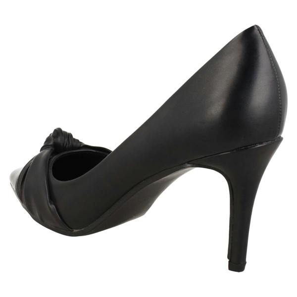 Spot On Ladies Spot On High Heel Twist Knot Vamp Pointed Toe Court Shoe F90130