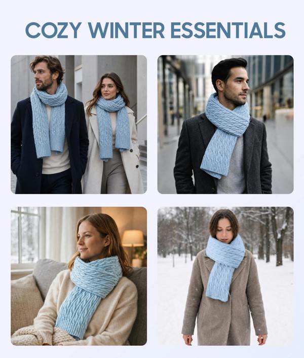 VIA MONTEN Women’s Neck Warmer Scarf, Soft Knitted Winter Loop Scarf for Cold Weather and Daily Wear