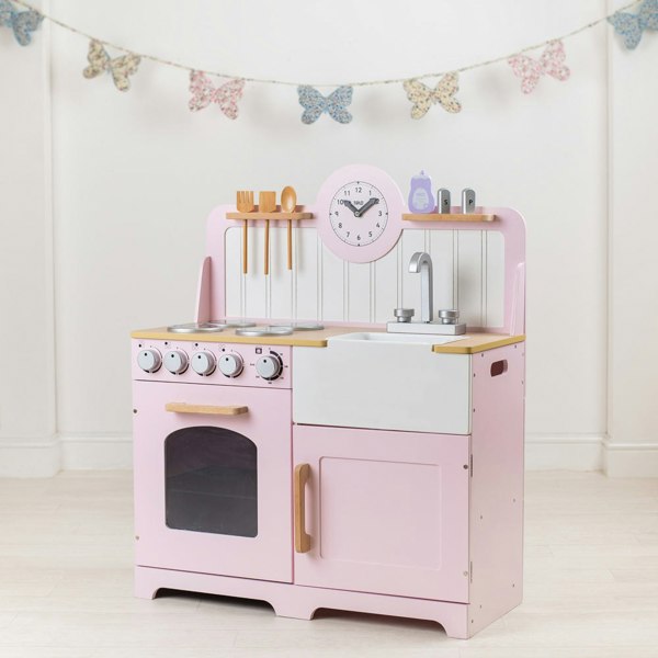 Tidlo Wooden Country Play Kitchen - Pink