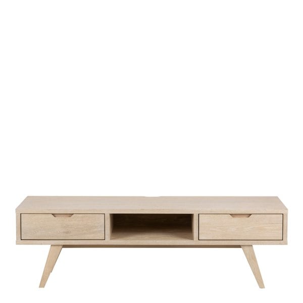Furniture To Go A-Line TV Unit with 2 Drawers in White Oak