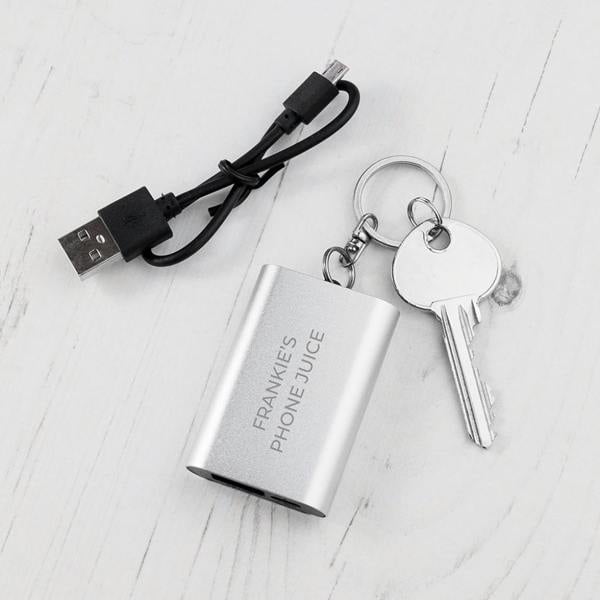 Abode Home & Gifts Personalised Emergency Power Bank Keyring