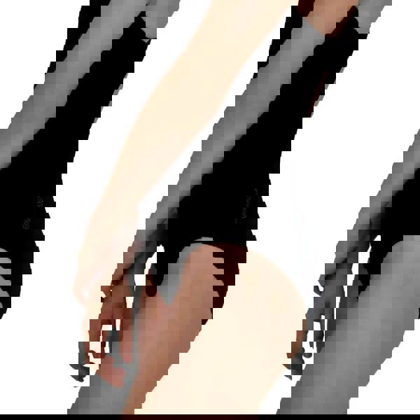 Black Speedo Girls Endurance Plus Medalist bodysuit with smooth texture