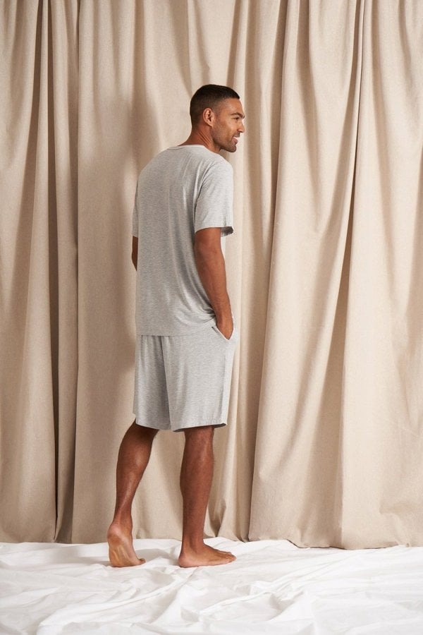 Mister You Bamboo Short Pyjama Set in Grey MarlNightwear