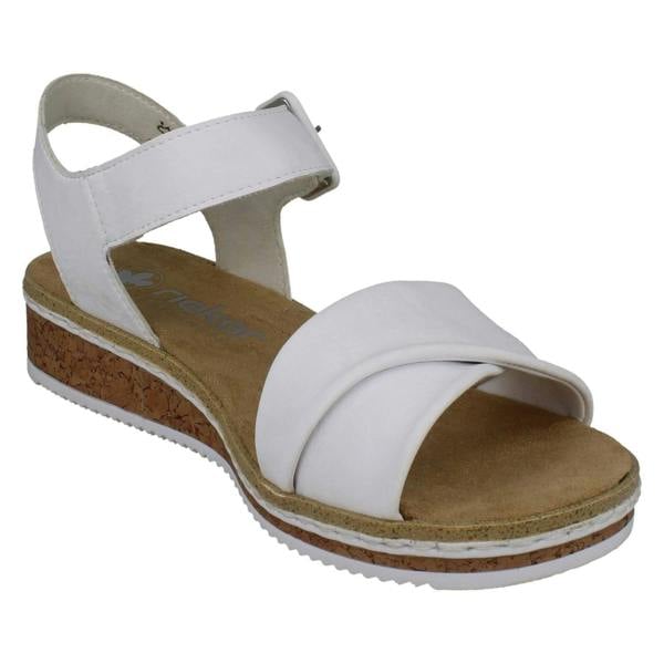 Rieker Ladies Rieker Strappy Crossover Wedge Sandals V3691
