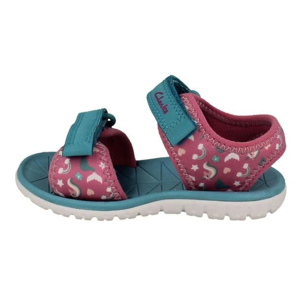 Clarks Kids Clarks Pattern Detailed Adjustable Sandals - Surfing Tide T