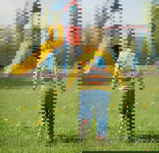 ANYKIDZ 3D Yellow Excavator School Backpack - Kids Construction Vehicle Bag