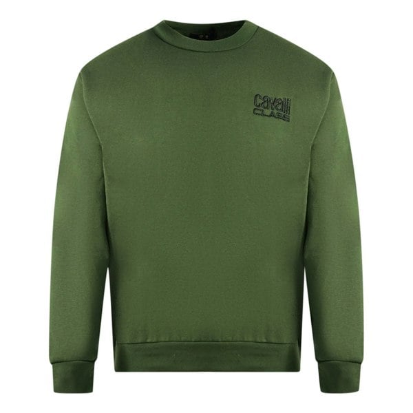 Roberto Cavalli Cavalli Class Print Logo Jumper - Olive