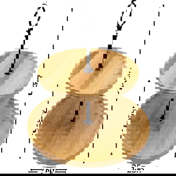 Maison des Cadeaux Bamboo 2-Tier Cake Stand