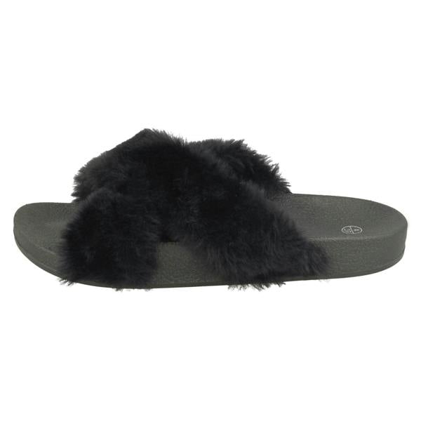 Spot On Ladies Spot On X Strap Fur Mules