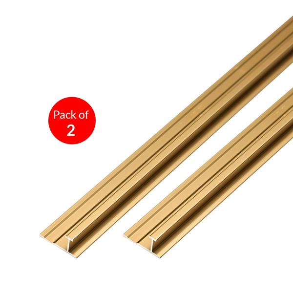 ENER-J I-Bar Aluminium Trims for 8mm Charcoal boards, Gold Size: 3000 mm (Pack of 2)