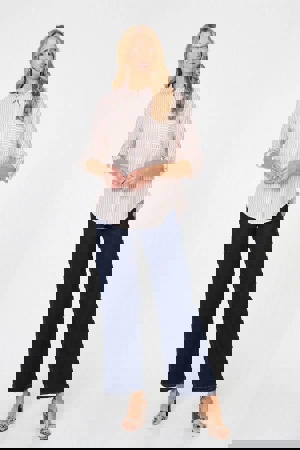 Beige | Striped Long Sleeve Shirt
